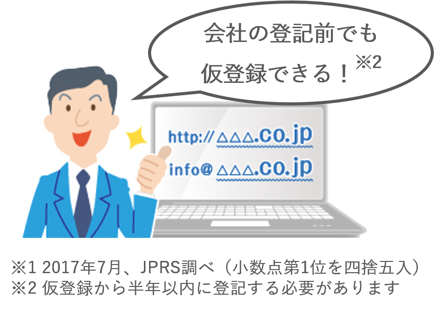 上場企業の97％が、日本企業のための「co.jp」を登録
